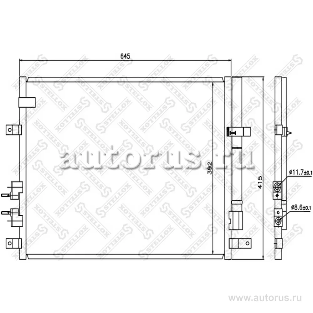 Радиатор конд.Alfa Romeo159 1.9JTS 05 STELLOX 1045070_SX