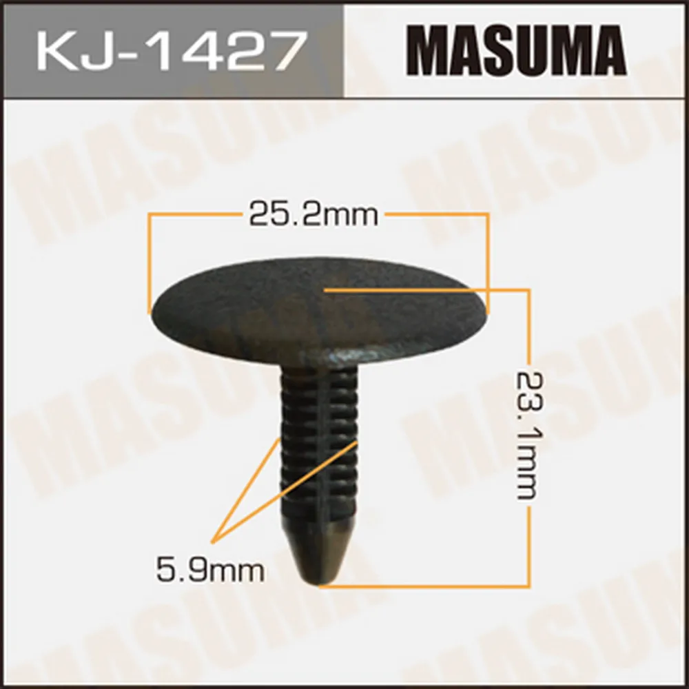 Клипса автомобильная (автокрепеж) MASUMA 1427-KJ уп.50