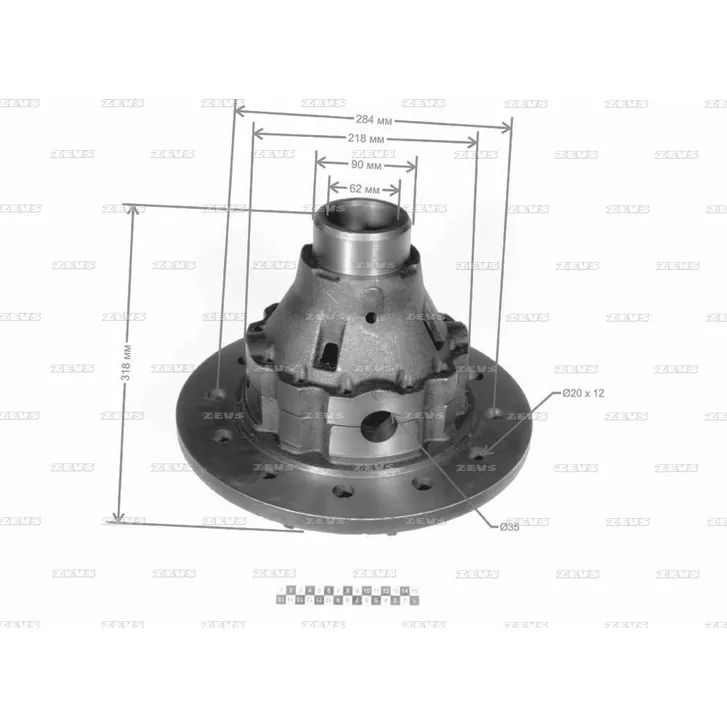 Дифференциал в сборе без корпуса ZEVS CD138