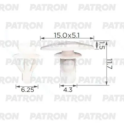 Клипса пластмассовая Крепление уплотнителя двери Ford PATRON P37-3810