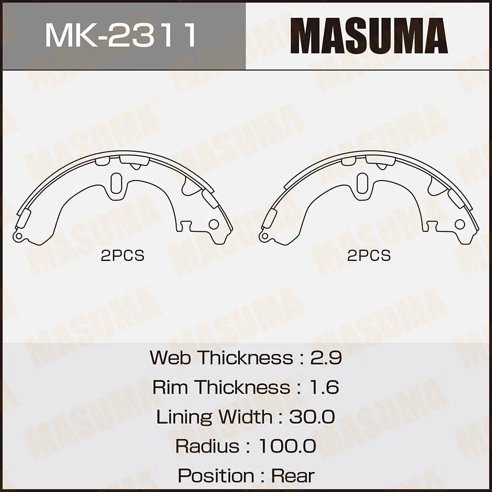Колодки барабанные TOYOTA CALDINA MASUMA MK-2311
