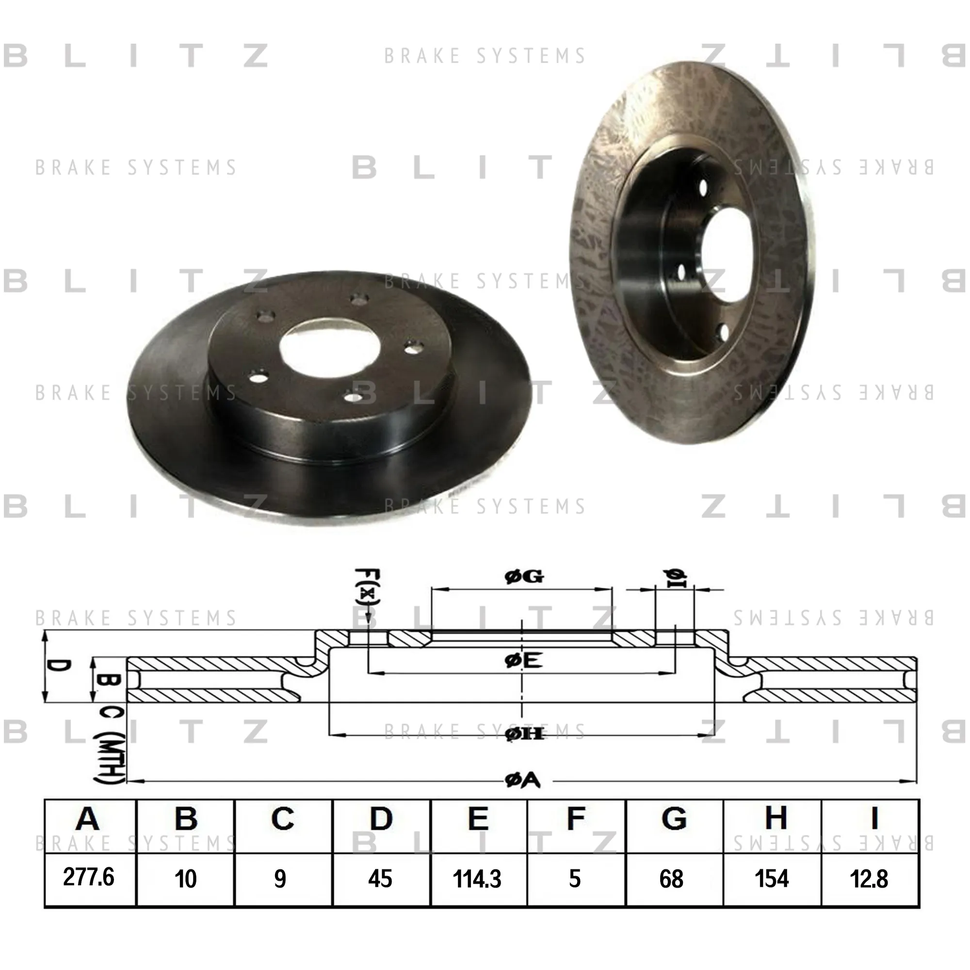 Диск тормозной задний NISSAN PRIMERA/ALMERA TINO 00-> BLITZ BS0176