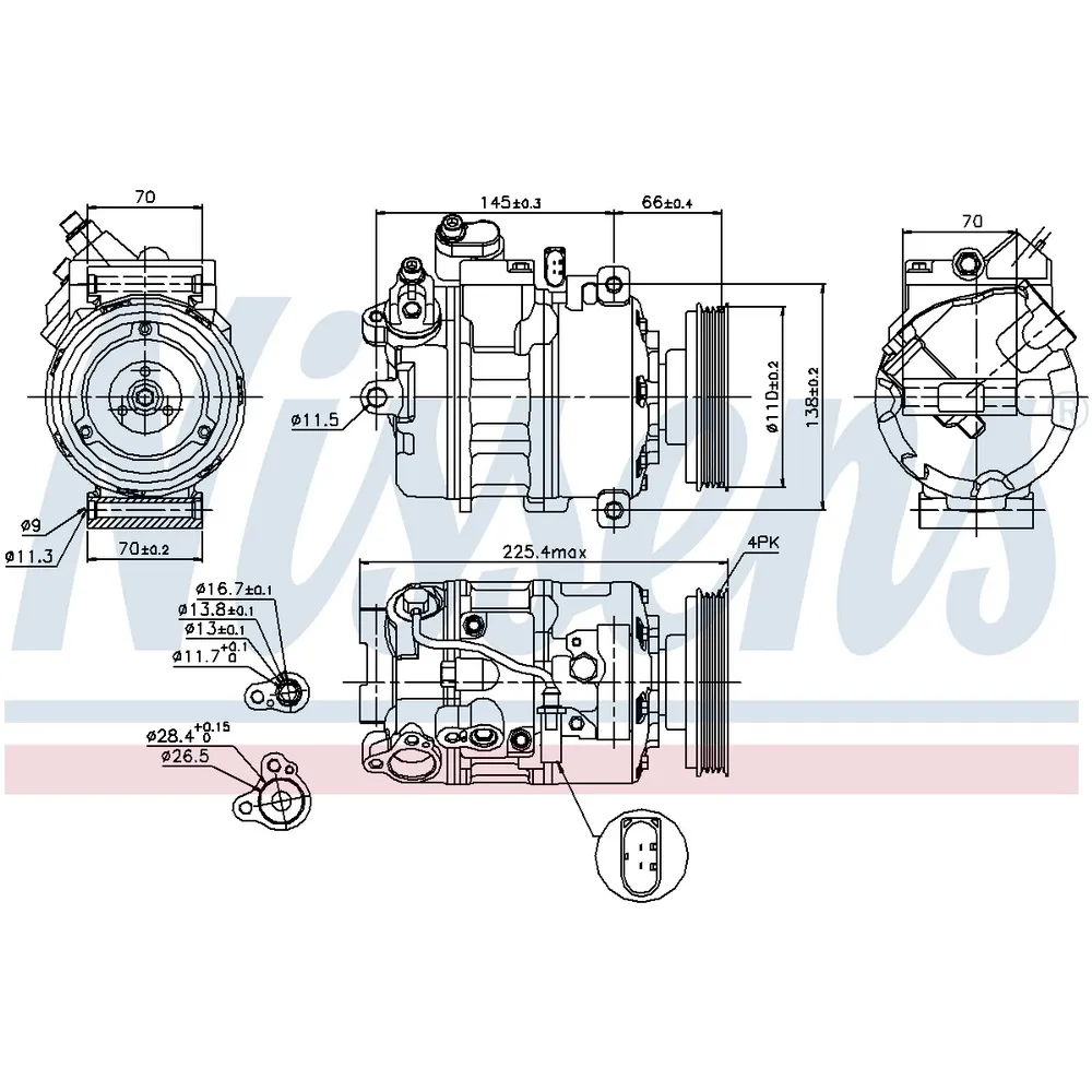 Компрессор кондиционера AUDI A4 00-04, A6 01-05, NISSENS 89023