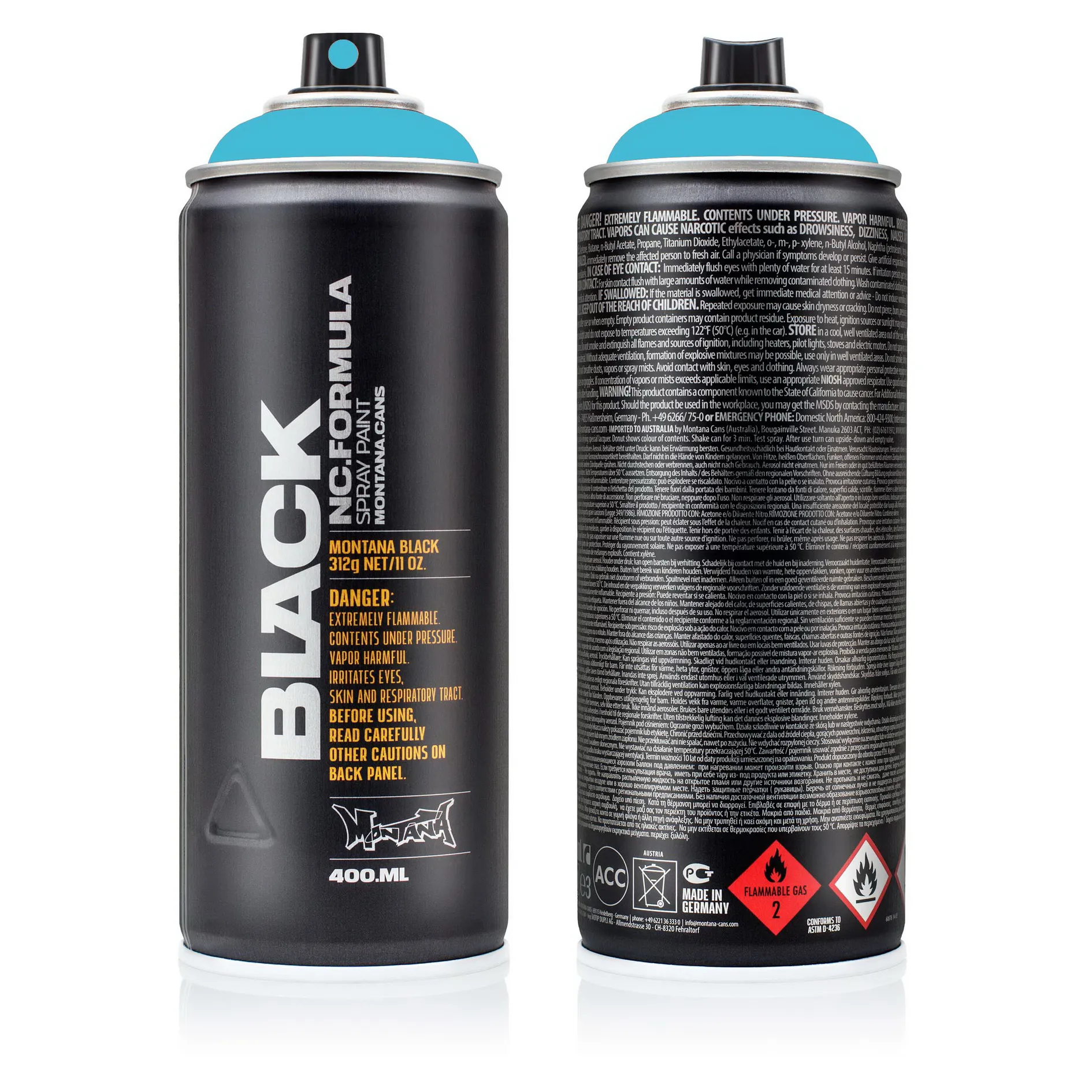 Краска BLACK истинная голубая MONTANA CANS TR5000 BLK