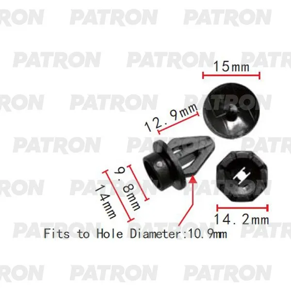Клипса пластмассовая Nissan Применяемость: Клипса обшивки PATRON P37-2097
