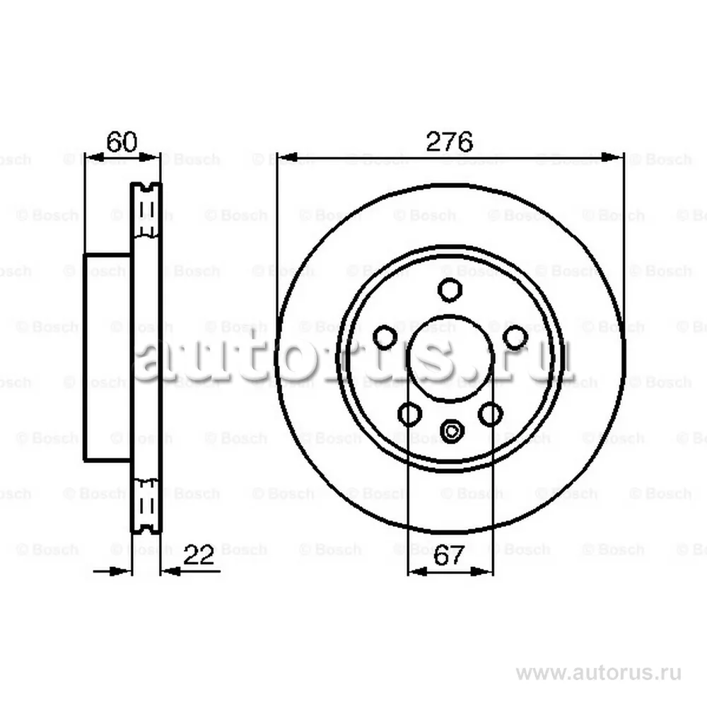 Диск тормозной передний MB VITO ALL 96 03 BOSCH 0 986 478 861