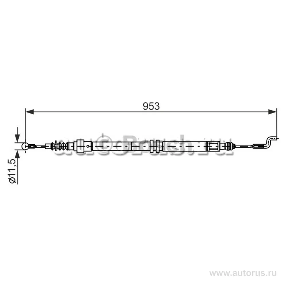 Трос стояночного тормоза VW TRANSPORTER IV 90-03 BOSCH 1 987 477 707