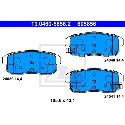Колодки тормзад MAZDA ATE 13.0460-5856.2