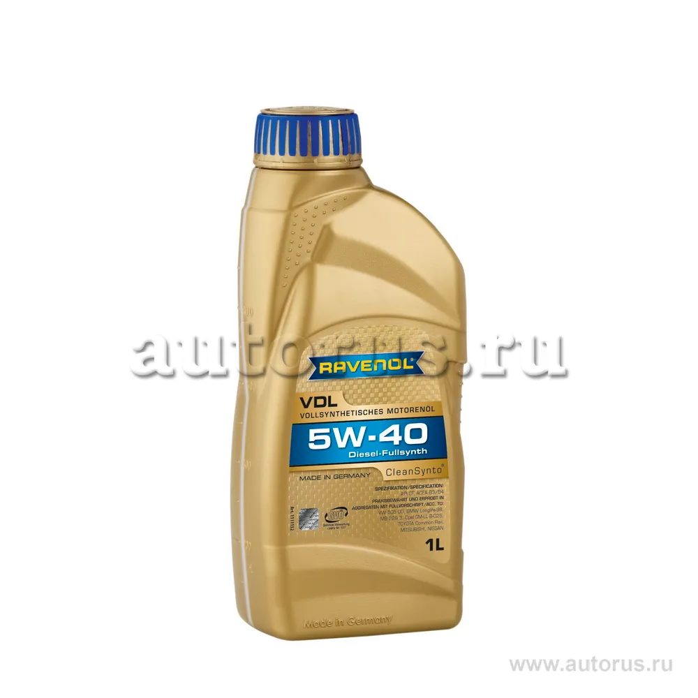 Моторное масло RAVENOL VDL SAE 5W-40 (1л) new 1111132-001 (4014835723719)