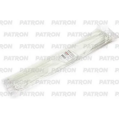 Комплект пластиковых хомутов для 4.8 х 500 мм, 100 шт, нейлон, белые PATRON P48500W