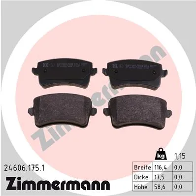 Колодки тормозные задние VW AD ZIMMERMANN 246.061.751