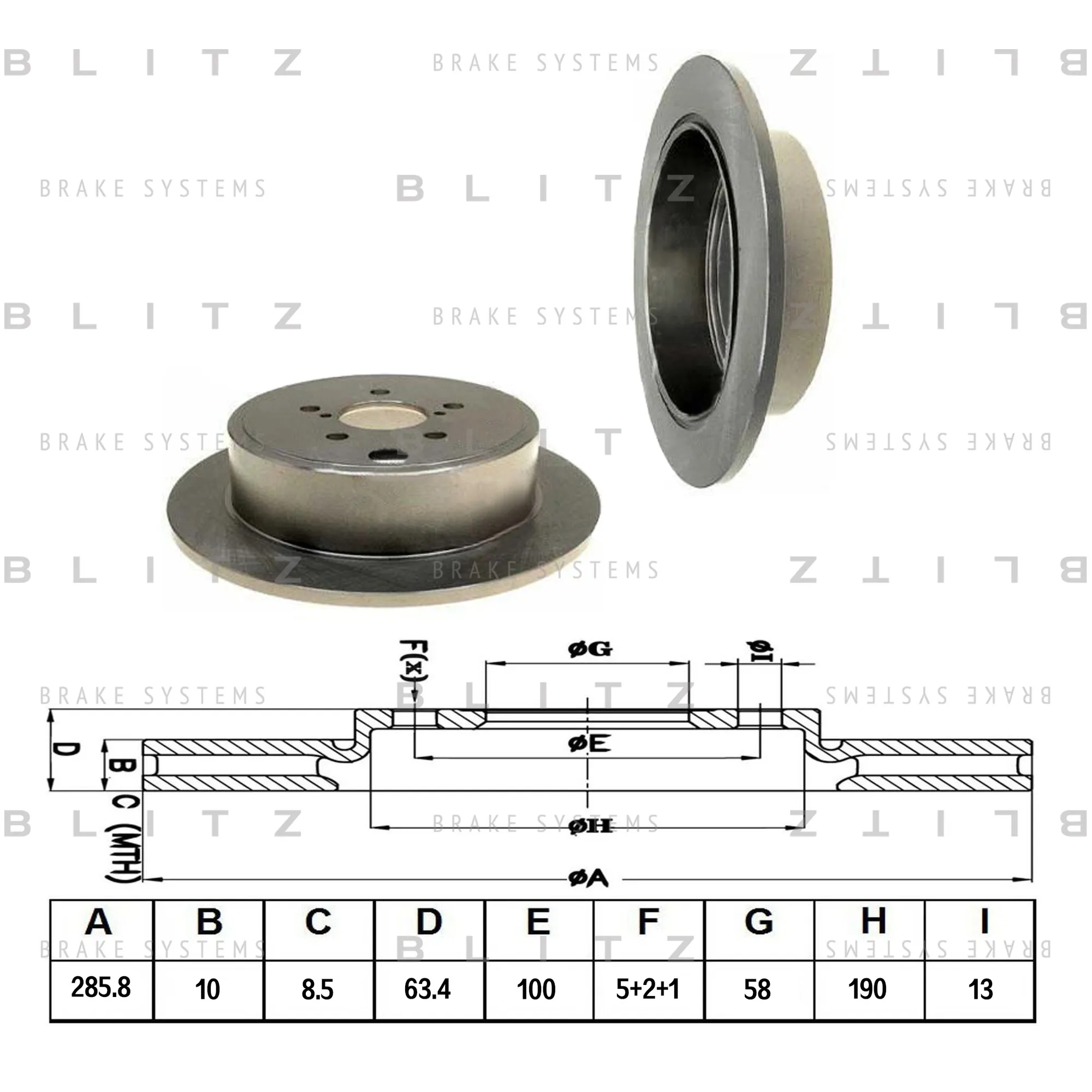 Диск тормозной задний SUBARU FORESTER/IMPREZA 07-> BLITZ BS0197