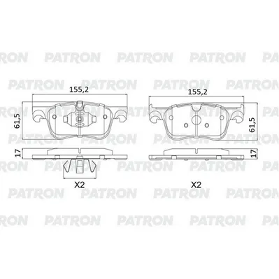 Колодки тормозные дисковые перед. CITROEN PEUGEOT C4 / 308 13- (d=283 mm) PATRON PBP249