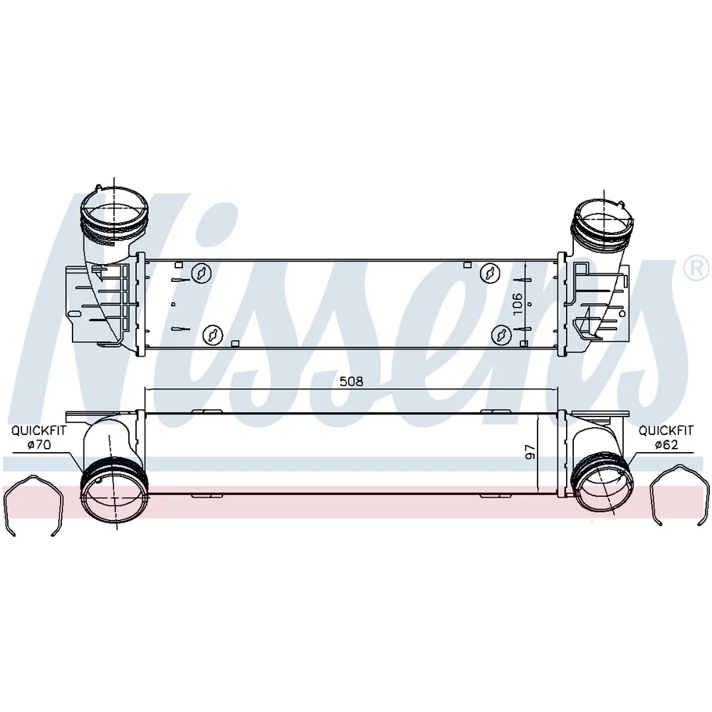 Интеркулер BMW E87/E90/X1(E84) mot.M47/N47 NISSENS 96480
