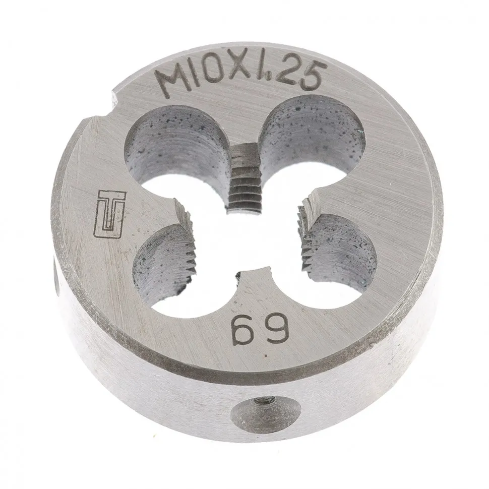 Плашка круглая метрическая М10x1,25 мм СИБРТЕХ 77025