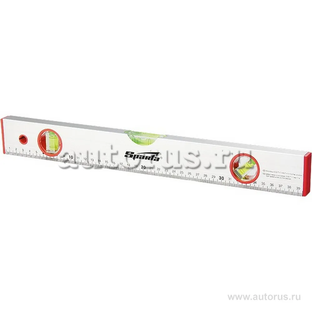 Уровень алюминиевый, 2000 мм, 3 глазка, линейка SPARTA 331415