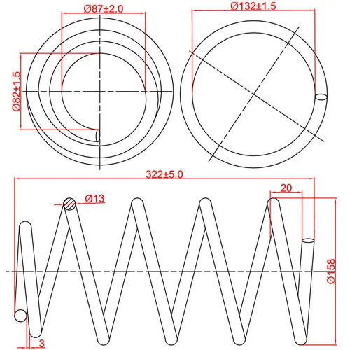 Пружина подвески передней Ford C-Max, Focus III, L322-D158-t13 ZIKMAR Z48091R