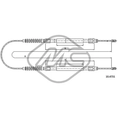 Трос ручника CIT JUMPER CAMPING CAR (CH.16158428…) Metalcaucho 81365