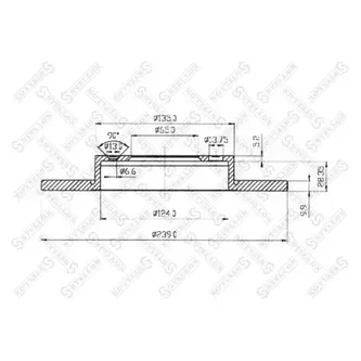 Диск тормозной передний VW POLO 1.0-1.9D 94-99 STELLOX 60204754_SX