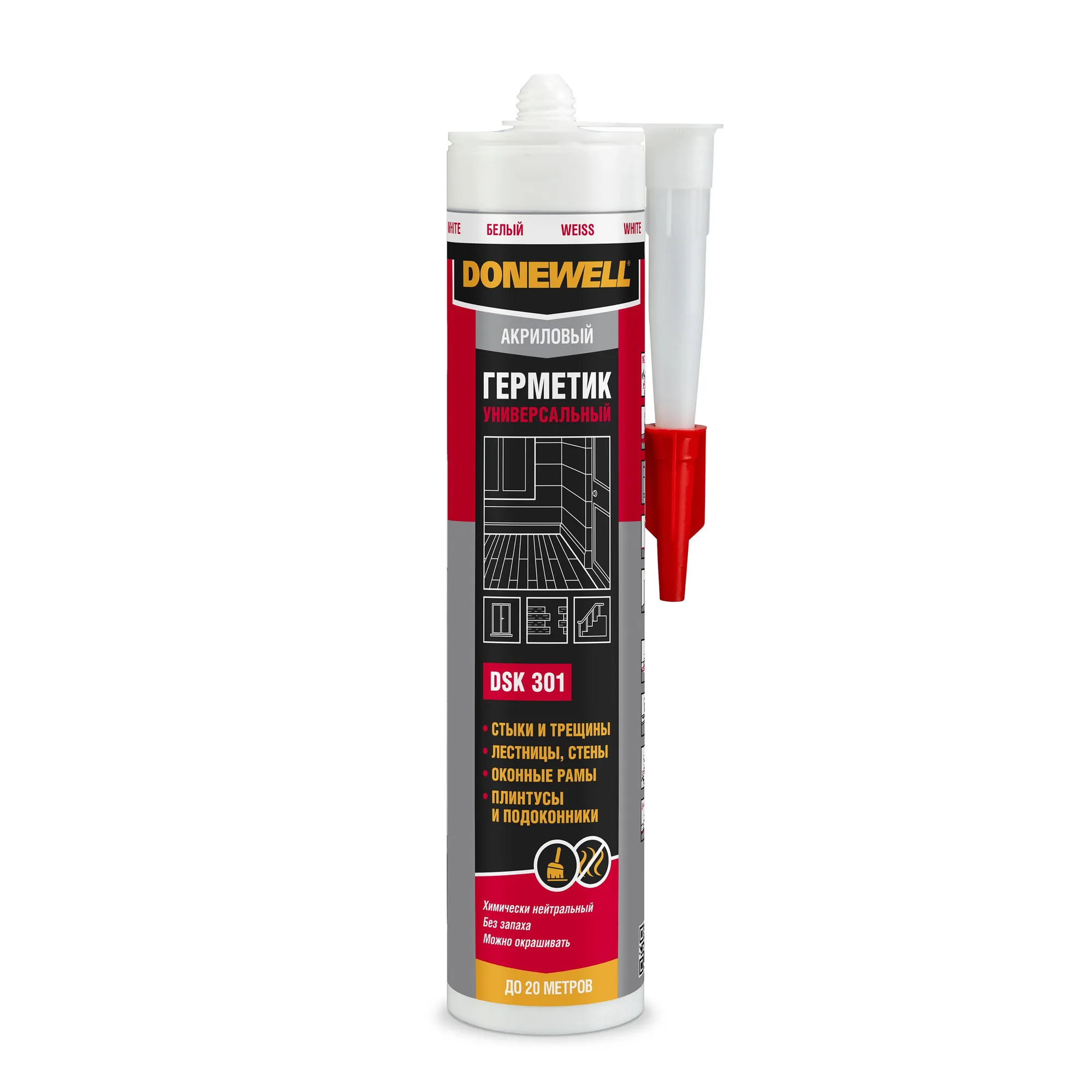 Герметик акриловый универсальный DONEWELL белый DSK-301 DSK-301