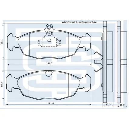 Колодки тормозные перед. OPEL ASTRA F/CORSA A-B/VECTRA A / DAEWOO LANOS / JAGUAR XK8 STARKE 175-518