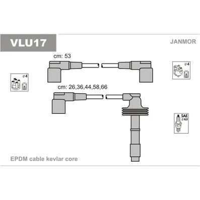 Комплект проводов зажигания RENAULT SAFRANE II 96-00, VOLVO 850 91-97, 850 Wagon 92-97, 850 универсал 92-97, C70 I кабрио 98-05, C70 I купе 97-02, S70 96-00, V70 I универс