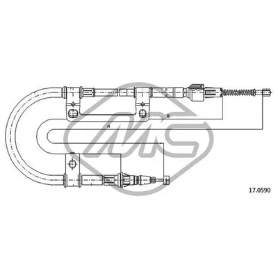 Трос ручника 626-MX6 ALL DX-RH Metalcaucho 82210