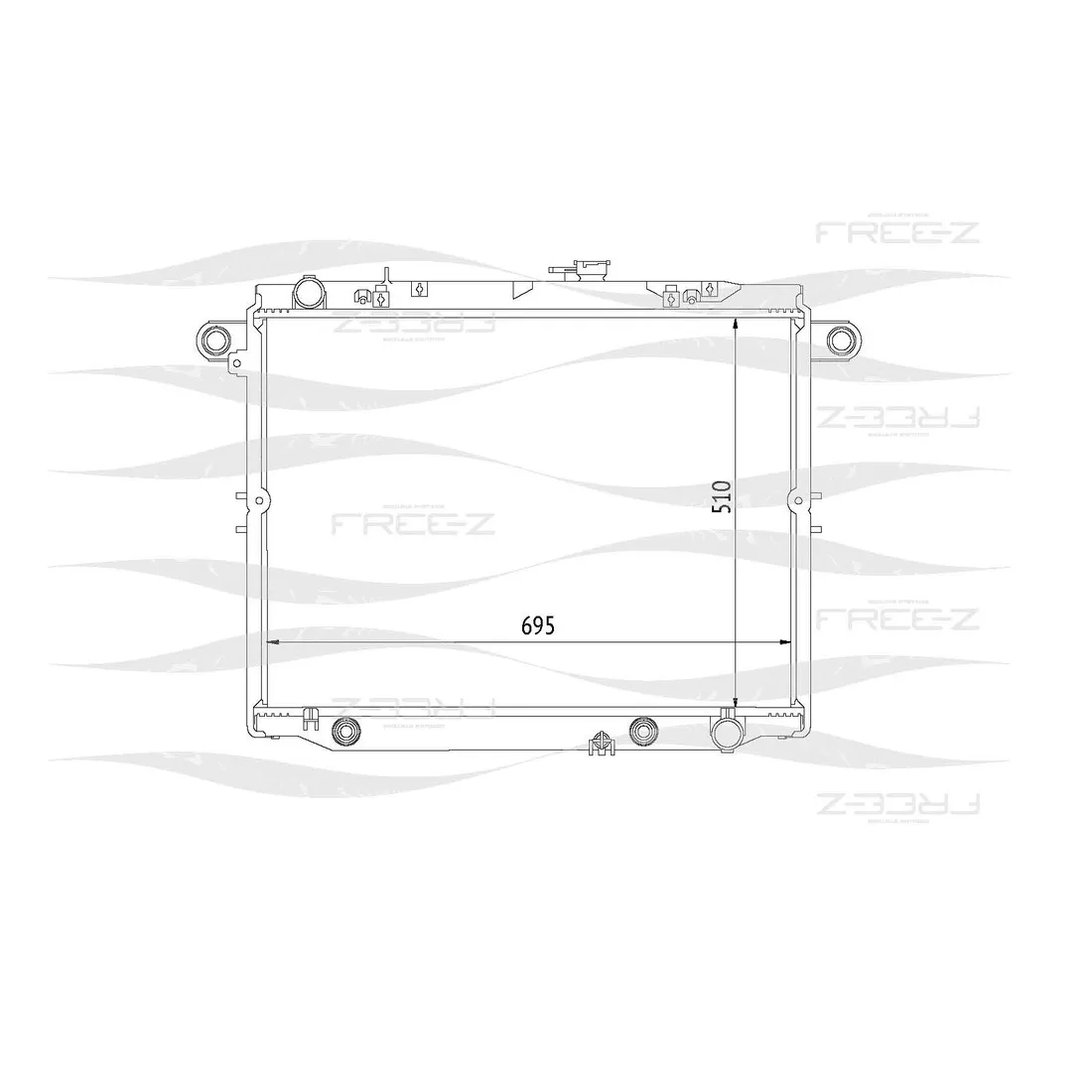 Радиатор охлаждения TOYOTA Land Cruiser 100 98-> FREE-Z KK0274