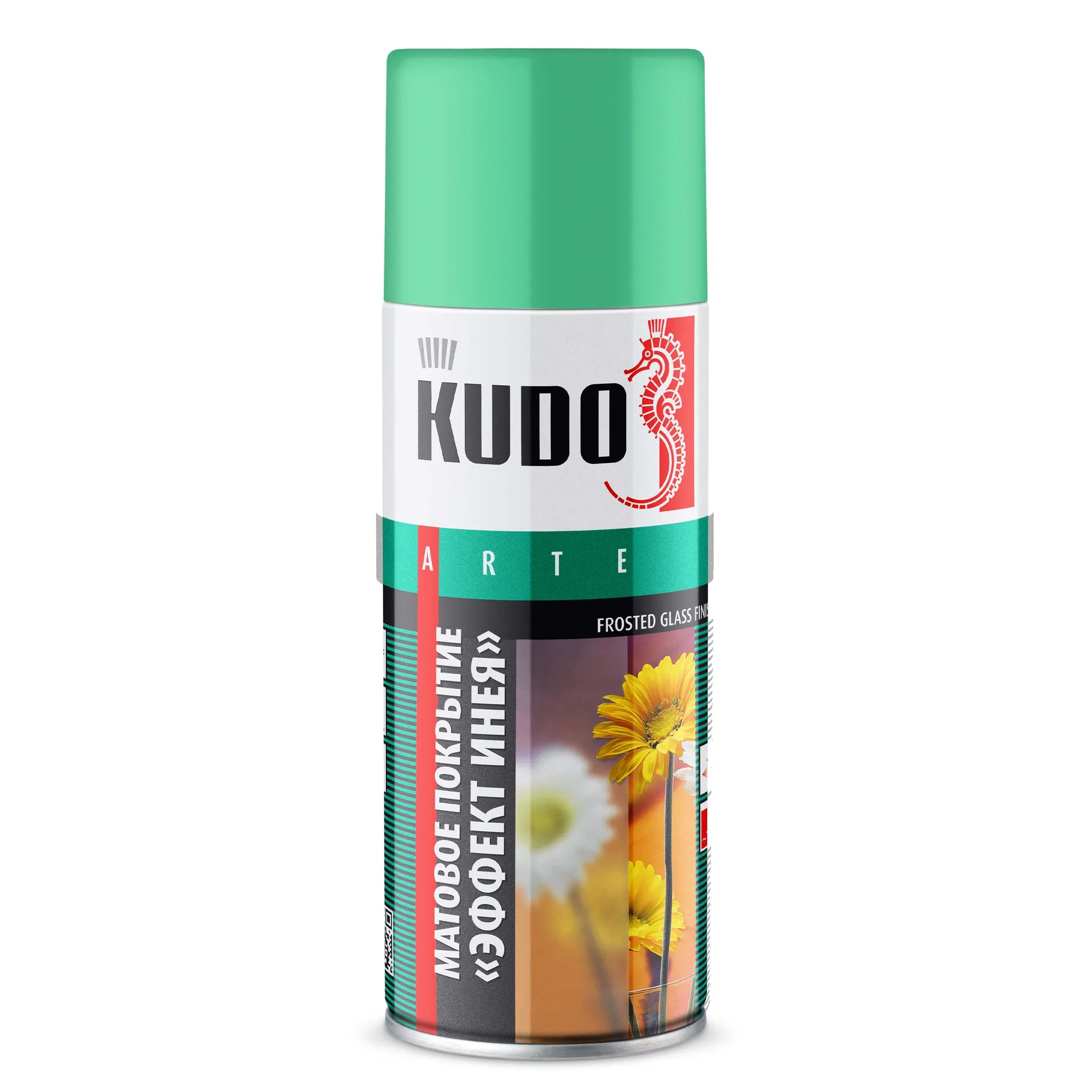 Декоративное покрытие для стекла «Эффект инея» Зелёный 520 мл KUDO KU-9033