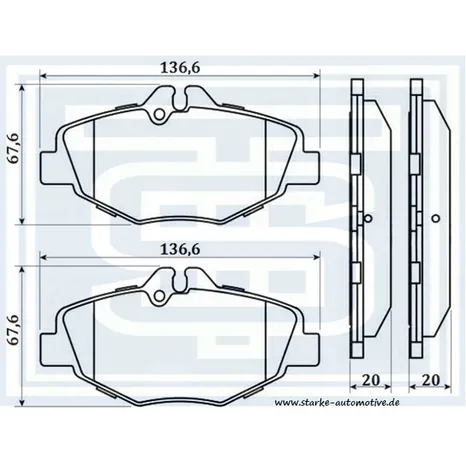 Колодки тормозные перед. MER W211 STARKE 172603