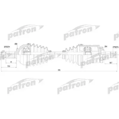 Полуось лев BMW: E46 2.5xi-3.0xd 00-05 PATRON PDS4620