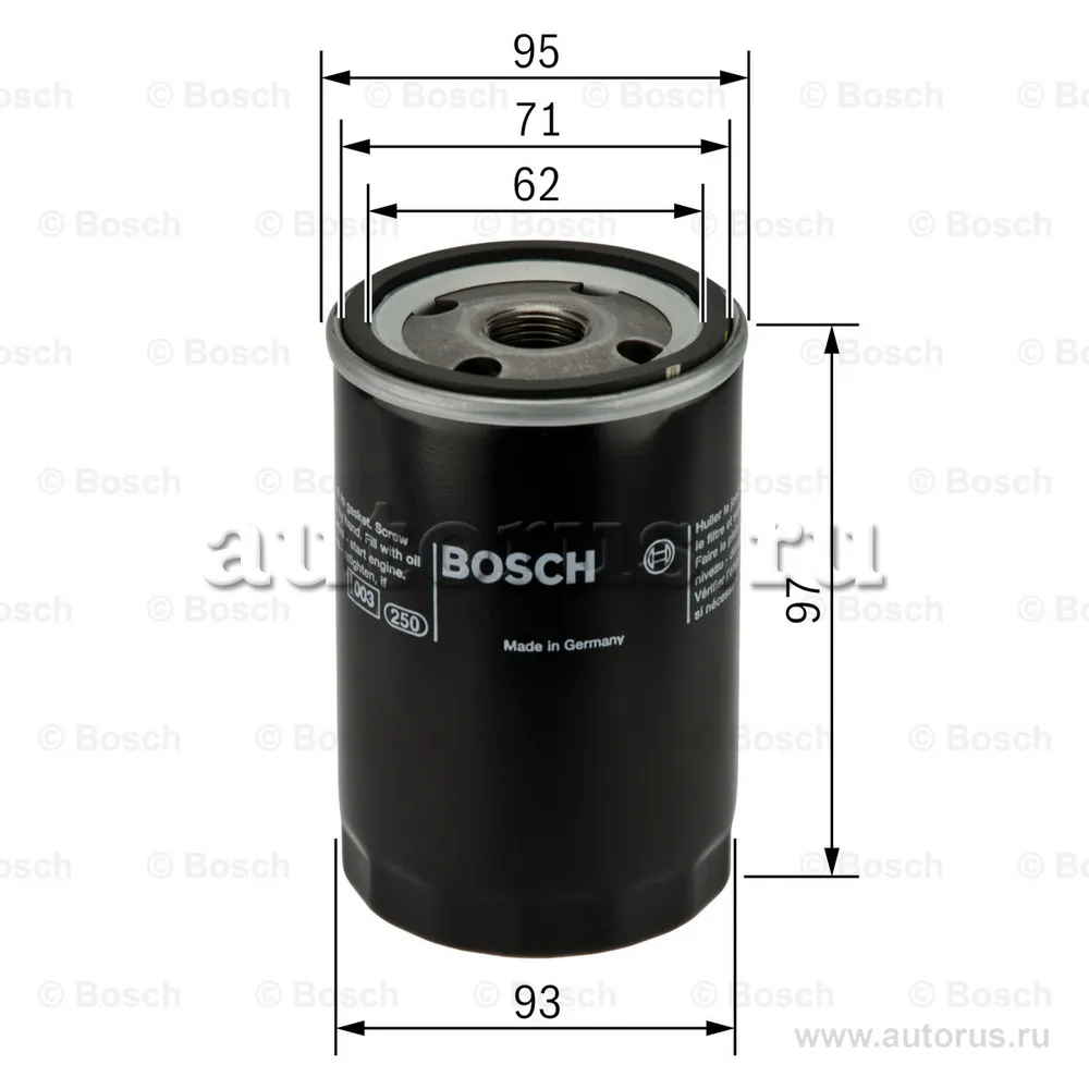 Фильтр масляный BOSCH 0 986 452 003