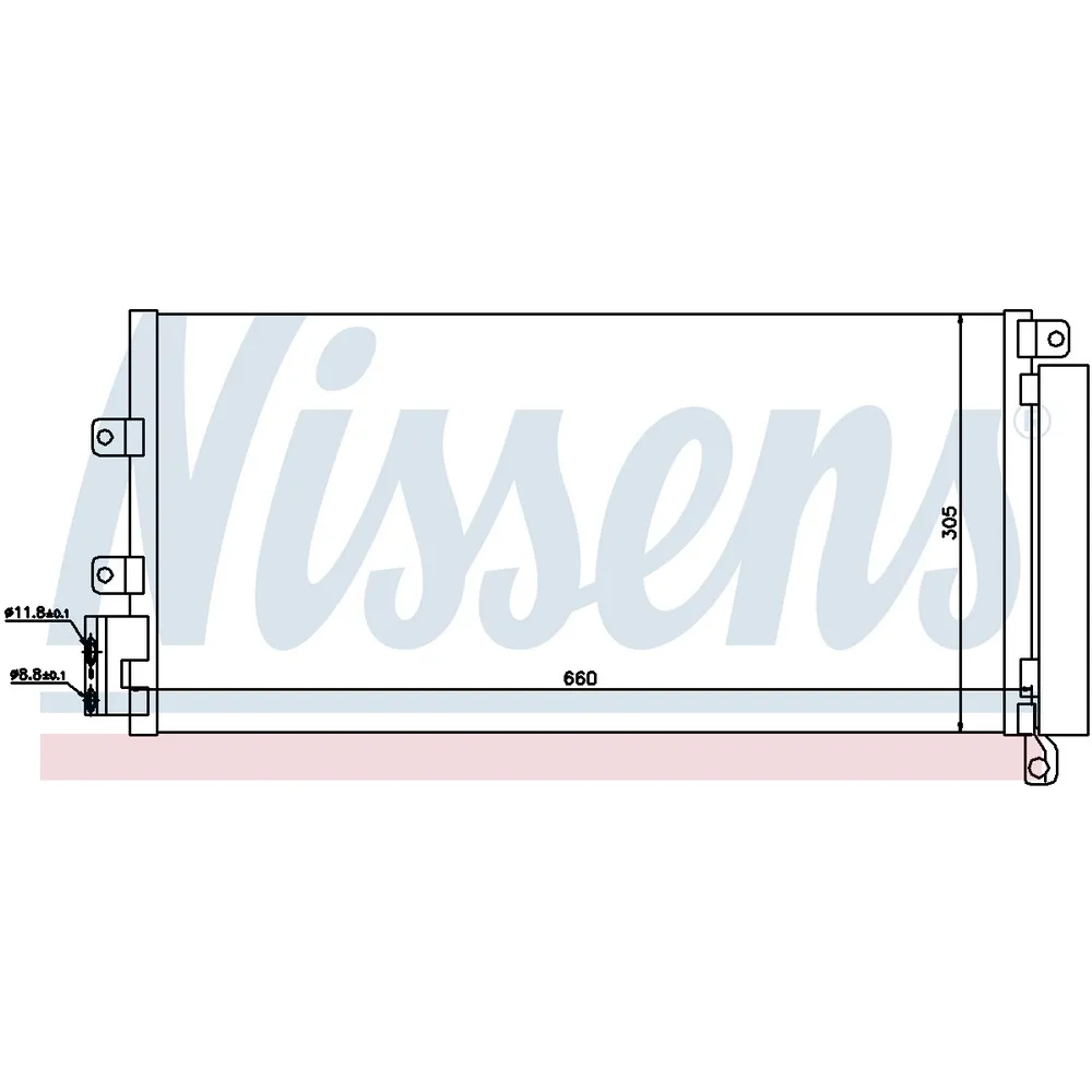 Радиатор кондиционера FIAT LINEA (323_) 1.3D Multijet/1.4T-Jet/1.6D Multijet 07- NISSENS 940023