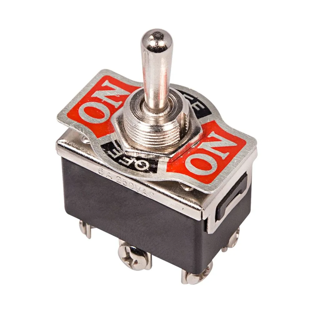 Тумблер 250V 15А (6c) ON-OFF-(ON) двухполюсный (KN-213), , Max Вт REXANT 36-4171