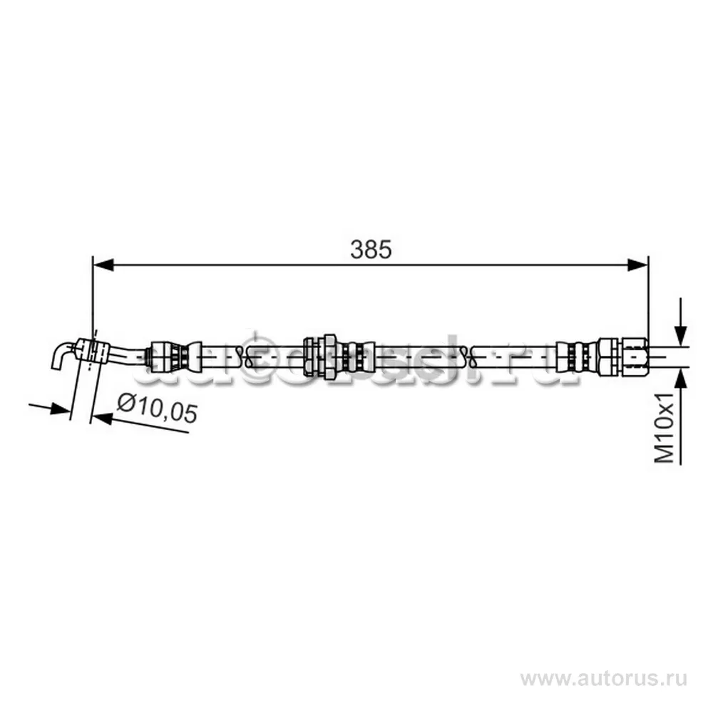 Шланг тормозной задний левый L385 Chevrolet Lacetti all 04 BOSCH 1 987 481 385