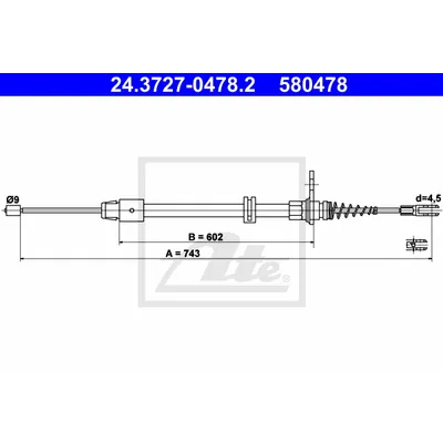 ТРОС РУЧНИКА MER W212 1.8-6.2 09- ЗАД LR (L743MM)