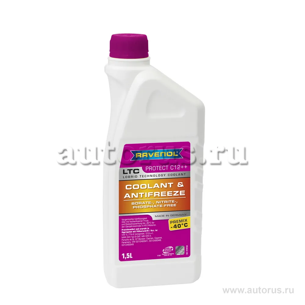 Антифриз готовый к прим. лила RAVENOL LTC Lobrid Technology Coolant Premix -40° C12++ (1,5л) 1410126-150 (4014835756113)