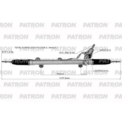 Рейка рулевая MERCEDES-BENZ E-Class (W211) 06- ML-Class (W164) 0 PATRON PSG3136