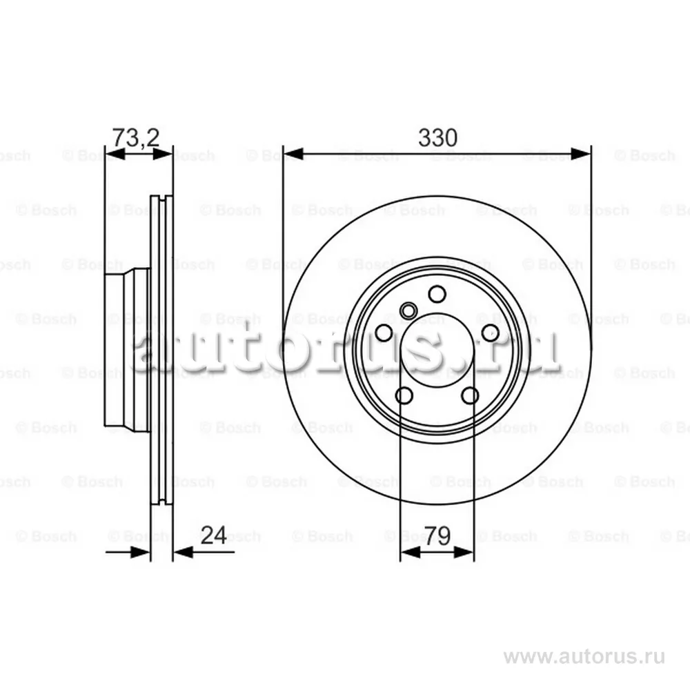 Диск тормозной передний BOSCH 0 986 479 A06