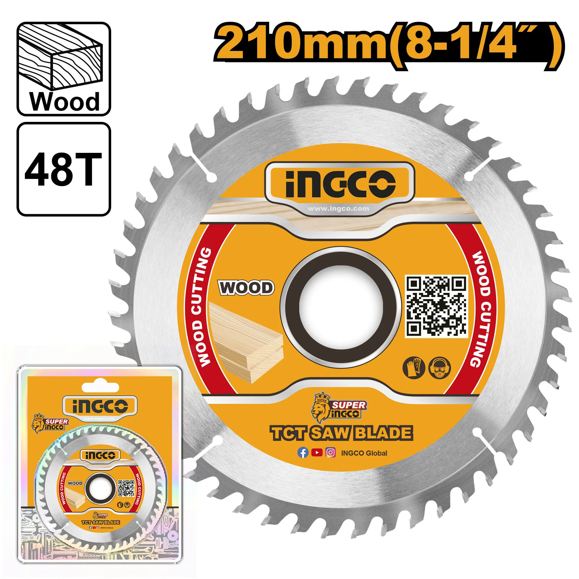 Диск пильный TCT 210 мм INGCO TSB121022