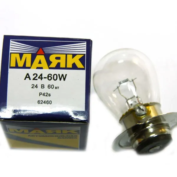 Лампа 24V A24 60W P42s Маяк 1 шт. картон 62460