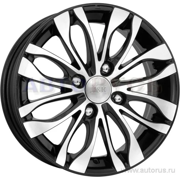 Диск литой R14 5.5J 4x100/54.1 ET39 КИК Канзаши алмаз черный r14451