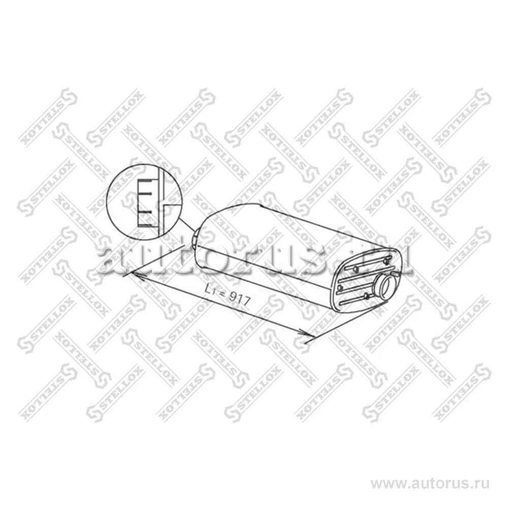 Резонатор(бочка) глушителя овальный L 820mm RVI Kerax STELLOX 82-03104-SX