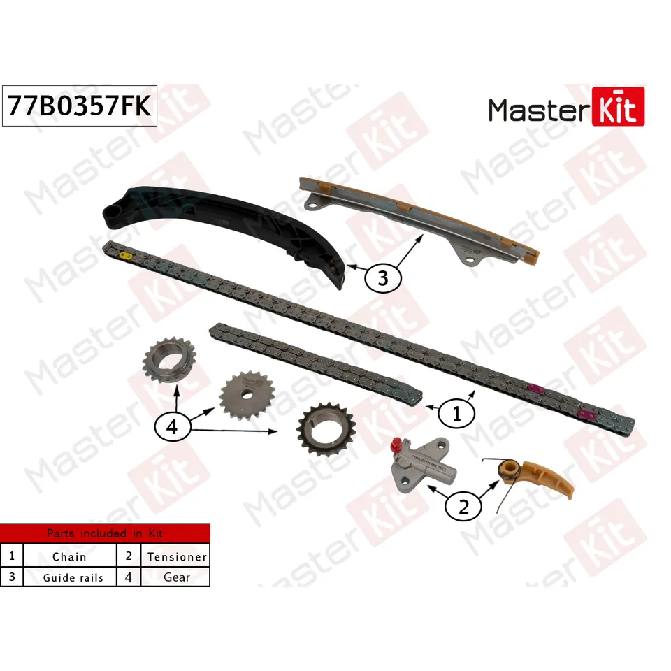 Комплект цепи ГРМ TOYOTA/LEXUS A25A-FKS MASTERKIT 77B0357FK