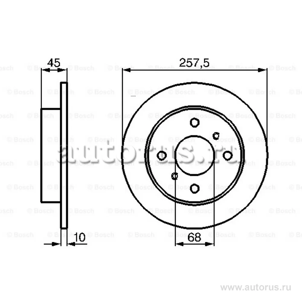 Диск тормозной задний NISSAN ALMERA BOSCH 0 986 478 564