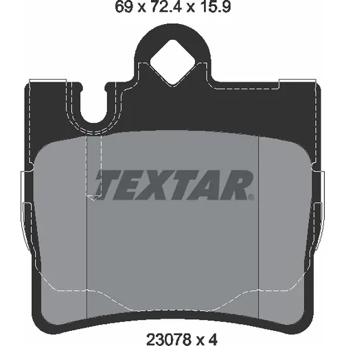 Колодки задние с противошумной пластиной Q+ MB W220 TEXTAR 2307801