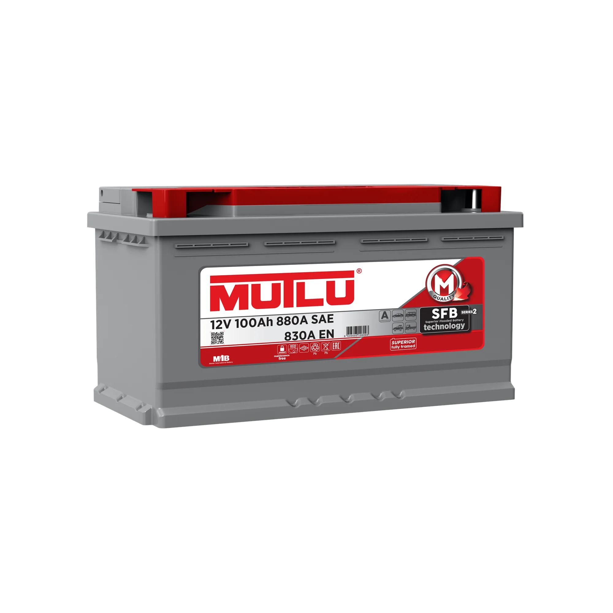 Аккумулятор MUTLU SFB 100 А/ч прямой L+ 353x175x190 L5 EN 830 А