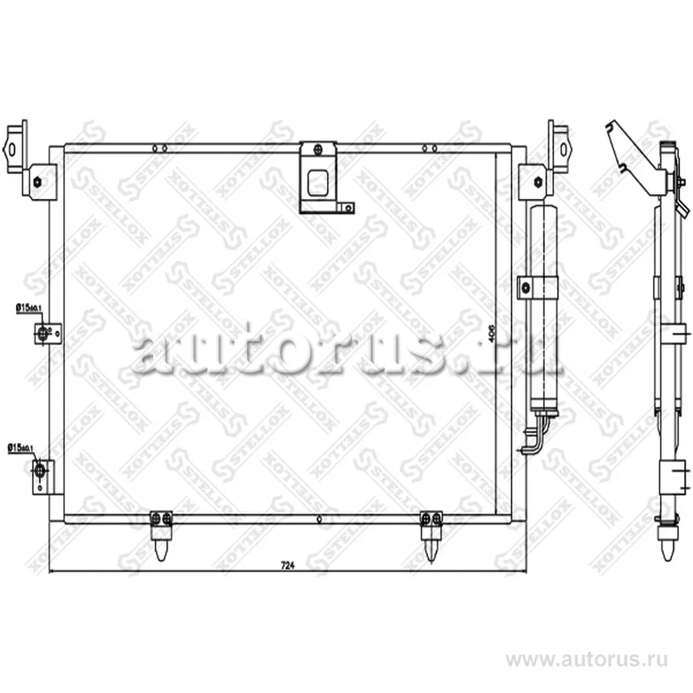 Радиатор кондиционера Lexus RX 300 00-03 STELLOX 10-45355-SX