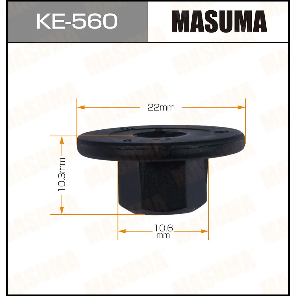 Клипса автомобильная уп.50 MASUMA KE560