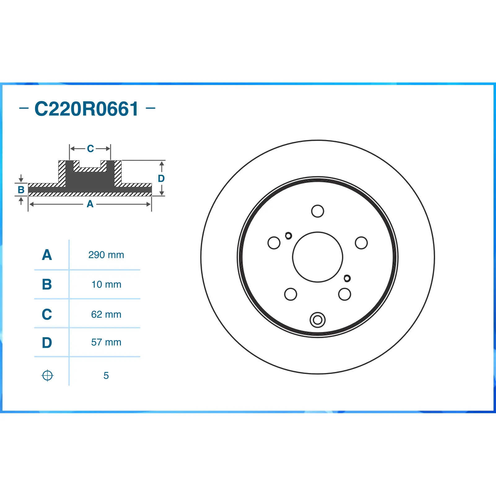 Диск тормозной задний CWORKS C220R0661